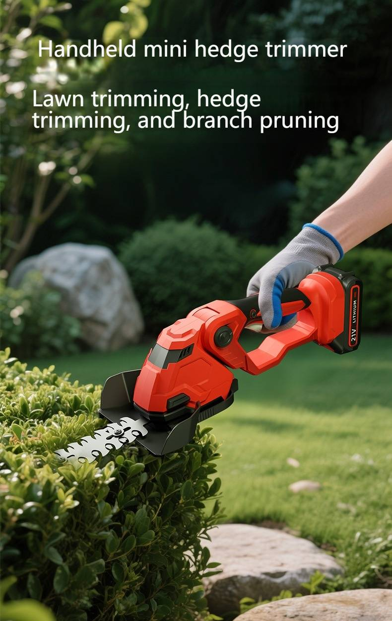 Cordless Lithium-Ion Mini Hedge Trimmer For Home Garden, Lightweight Electric Shrub Clipper With Rechargeable Battery, Quiet & Efficient Lawn Bush_voghion.com