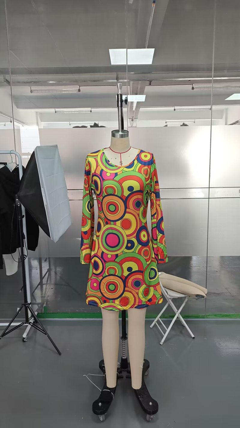 Neu Damen Festliche Vintage Hippie Kleidung Damenkleid mit Kopftuch_voghion.com