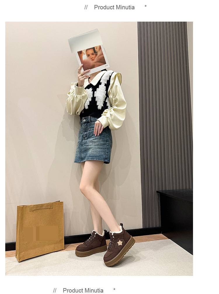 Women's Shoes High Top Plus Velvet Thickened Snow Boots For Women Winter New Warm Retro Suede Cotton Shoes Popular Casual Shoes_voghion.com
