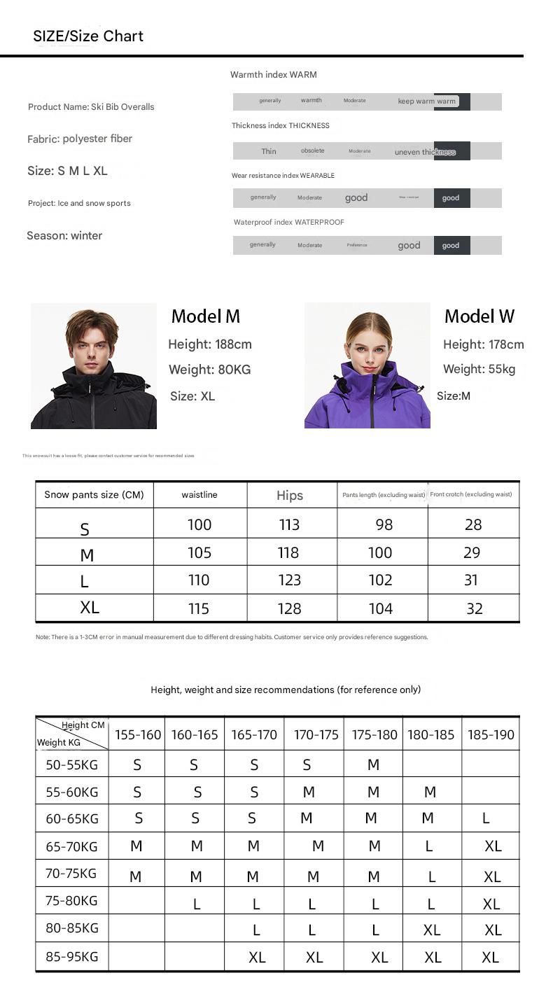 NOKO-Men's And Women's Bib Ski Pants For The Winter. Waterproof And Warm Snowboard Jackets For The Winter._voghion.com