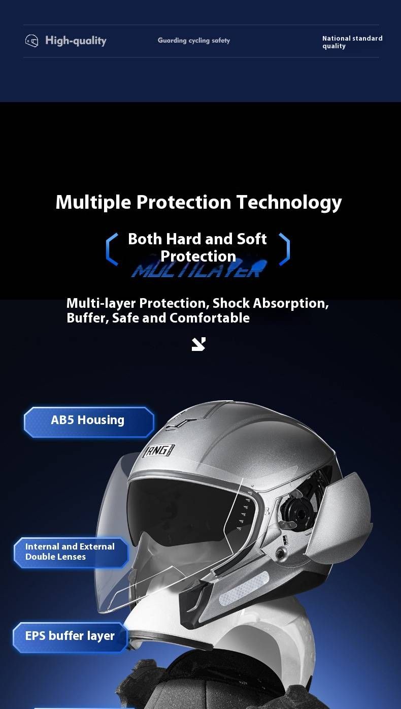 3C Certified Motorcycle Bluetooth Helmet - Lightweight ABS 3/4 Half Helmet For Men & Women, Multi-Color Options With UV-Protective Visors_voghion.com