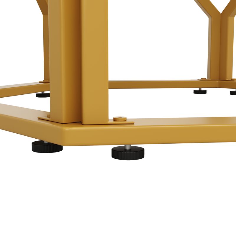 Runder Esstisch 100x76cm Mit Marmorplatte, Goldene Beine_voghion.com