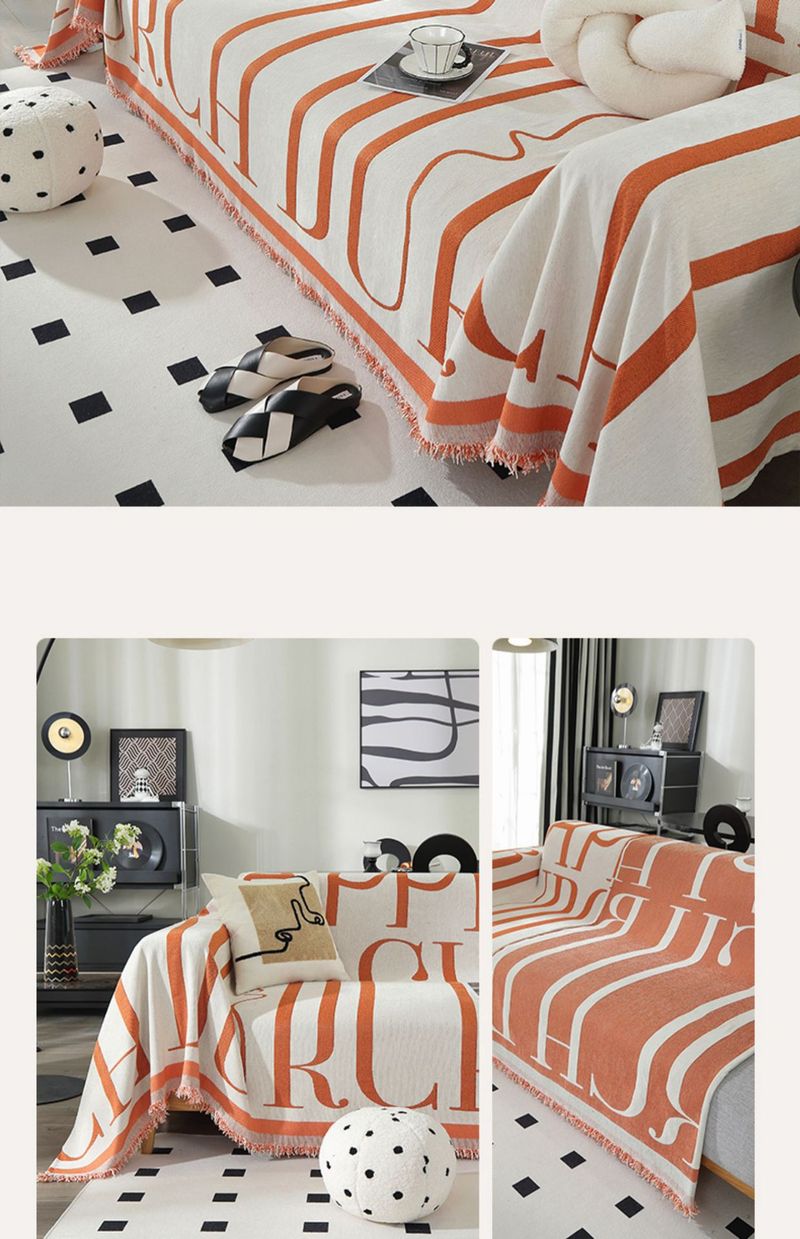 Luxury Non-Slip Geometric Sofa Cover With Cat Scratch Protection - Full Coverage Sofa Protector In Modern Striped Design, 180 * 460cm_voghion.com
