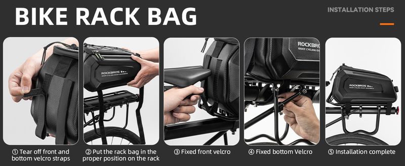 ROCKBROS Fahrradgepäcktasche, Satteltasche hinten, Packtaschen mit Regenschutz, 9 l_voghion.com
