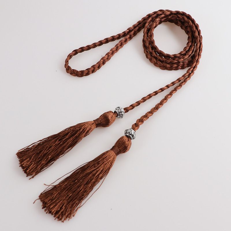 Ceinture à pompon tressée pour femmes, nouvelle collection 2022, nœud décoratif pour cheveux, jupe Hanfu, chaîne, corde de taille_voghion.com