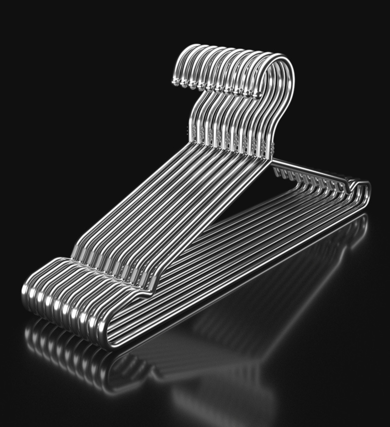 Percha de acero inoxidable engrosada para el hogar, tendedero sólido para balcón, dormitorio, ahorra espacio, admite ropa seca y húmeda._voghion.com