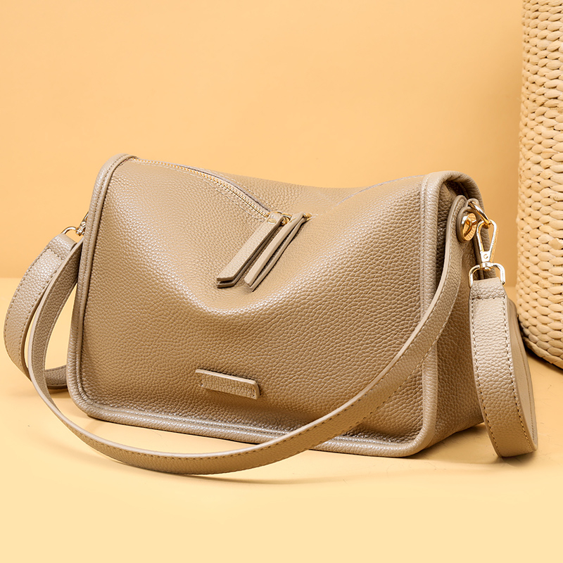 Frauen Einkaufstasche Hohe Qualität Echtes Leder frauen Schulter Umhängetasche Designer Einfarbig Rindsleder Weibliche Messenger_voghion.com
