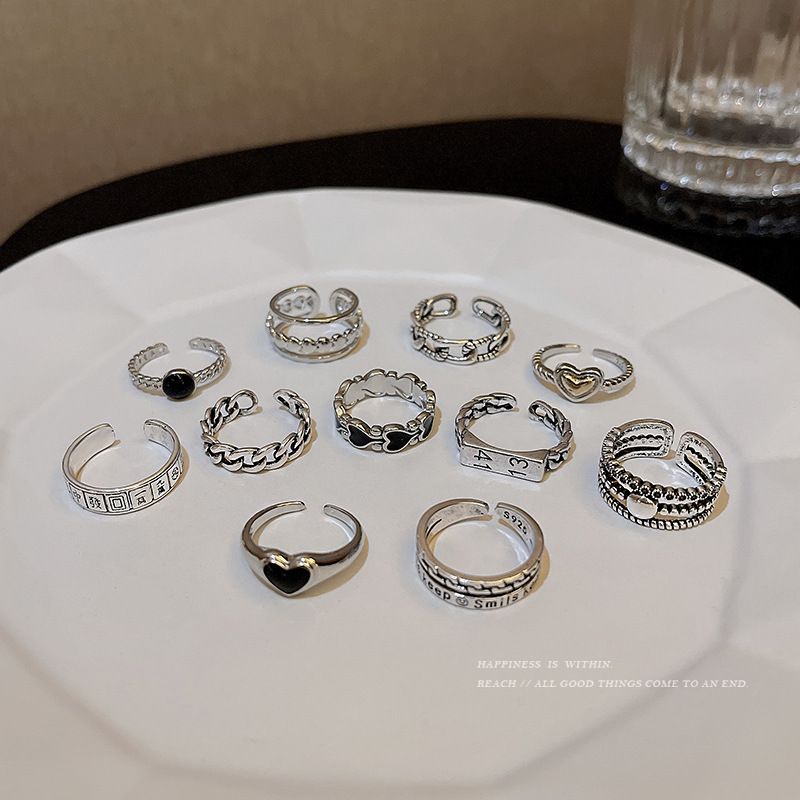 Silver Couple Open For Women, Unique Design, Minimalist Hip-Hop Style, Cool Tail Ring_voghion.com