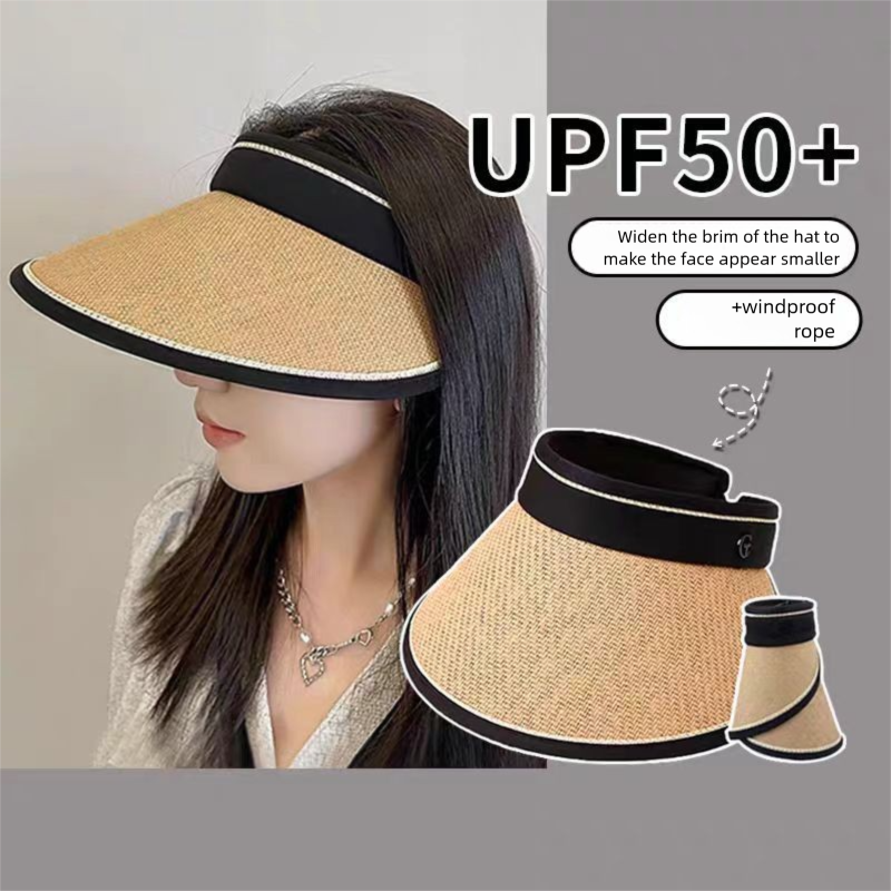 New Summer UV Protection Internet Celebrity Style Outdoor Versatile Portable Rollable Face Slimming Women's Sun Hat_voghion.com