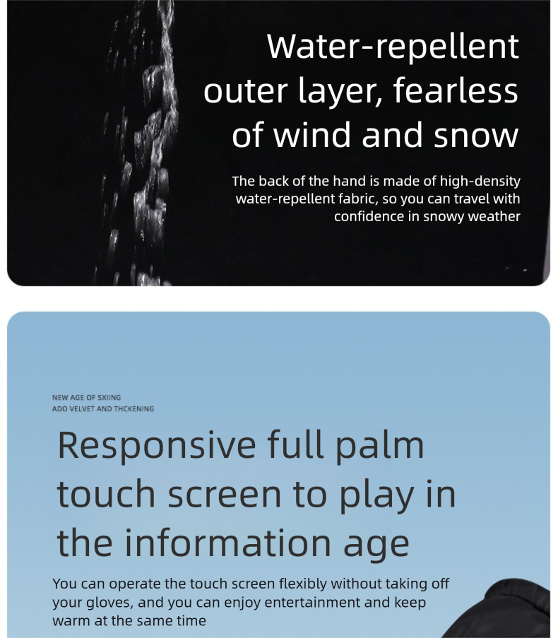 Guanti da sci invernali da uomo Northeast, foderati in pile, spessi, caldi e antifreddo, in cotone, impermeabili, per motocicletta elettrica_voghion.com