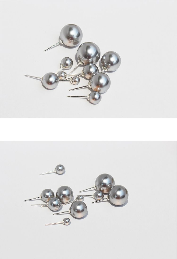Women's Jewelry Elegant Grey Pearl Necklace Bracelet Earrings Set With Sterling Silver Plated Hooks, High-Quality Cultured Pearls_voghion.com