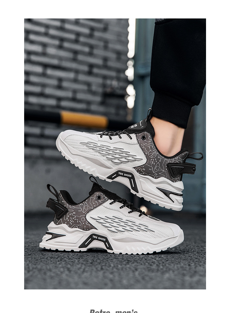 Cross-border shoes men's spring autumn 2024 new dad shoes platform trendy shoes youth student sports running shoes_voghion.com