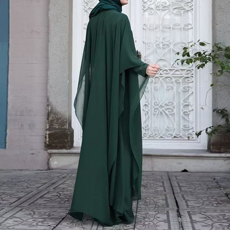 Women Chiffon Abaya Eid Mubarek Muslim Dresses Robe Long Sleeve Hijab Vestidos Fashion Abayas For Women Isamic Clothing_voghion.com
