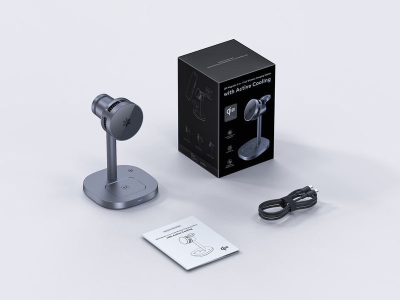 Nuova stazione di ricarica wireless magnetica, refrigerazione a semiconduttore, supporto magnetico per telefono cellulare tre in uno con ricarica rapida da 15 W_voghion.com