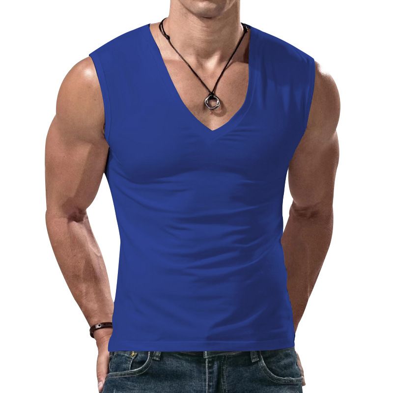 24 Gilet da uomo estivo, nuovo, tinta unita, ampio, con scollo a V, stile semplice e casual_voghion.com