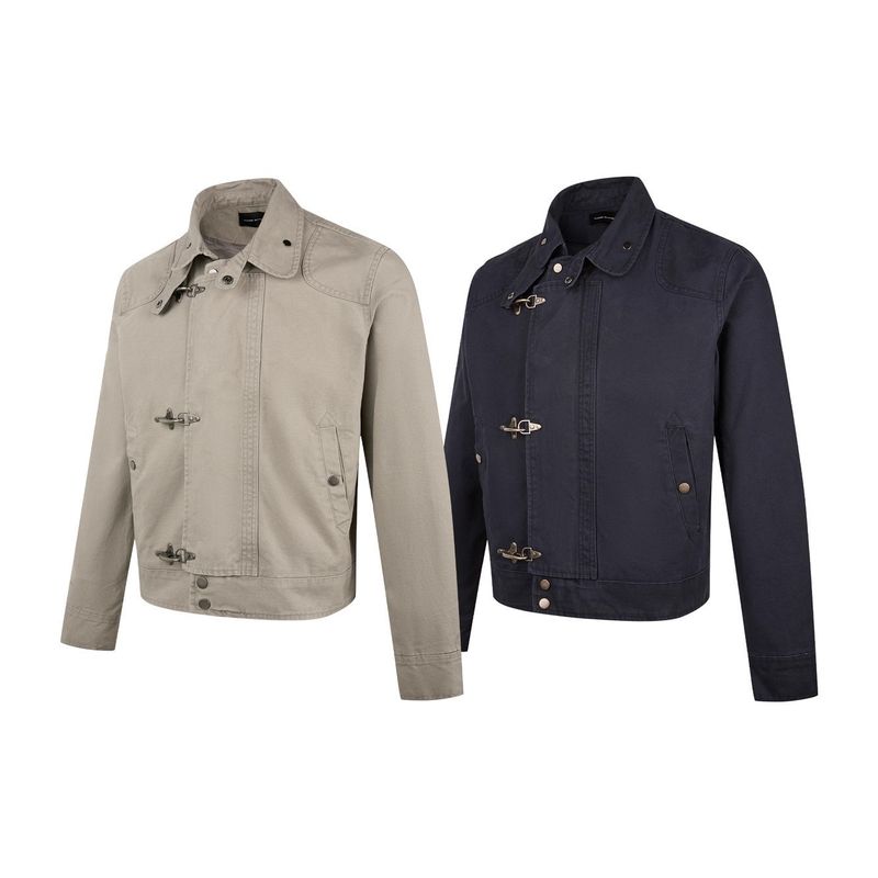 Veste de travail décontractée unisexe à col montant et fermoir mousqueton, style américain, tendance, automne-hiver_voghion.com