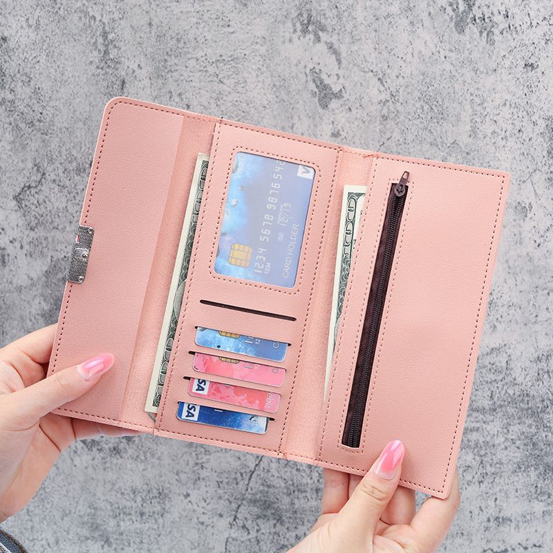 Long Wallet Ladies New Tri-Fold Clutch Multi-Functional Pu Bag Wallet_voghion.com