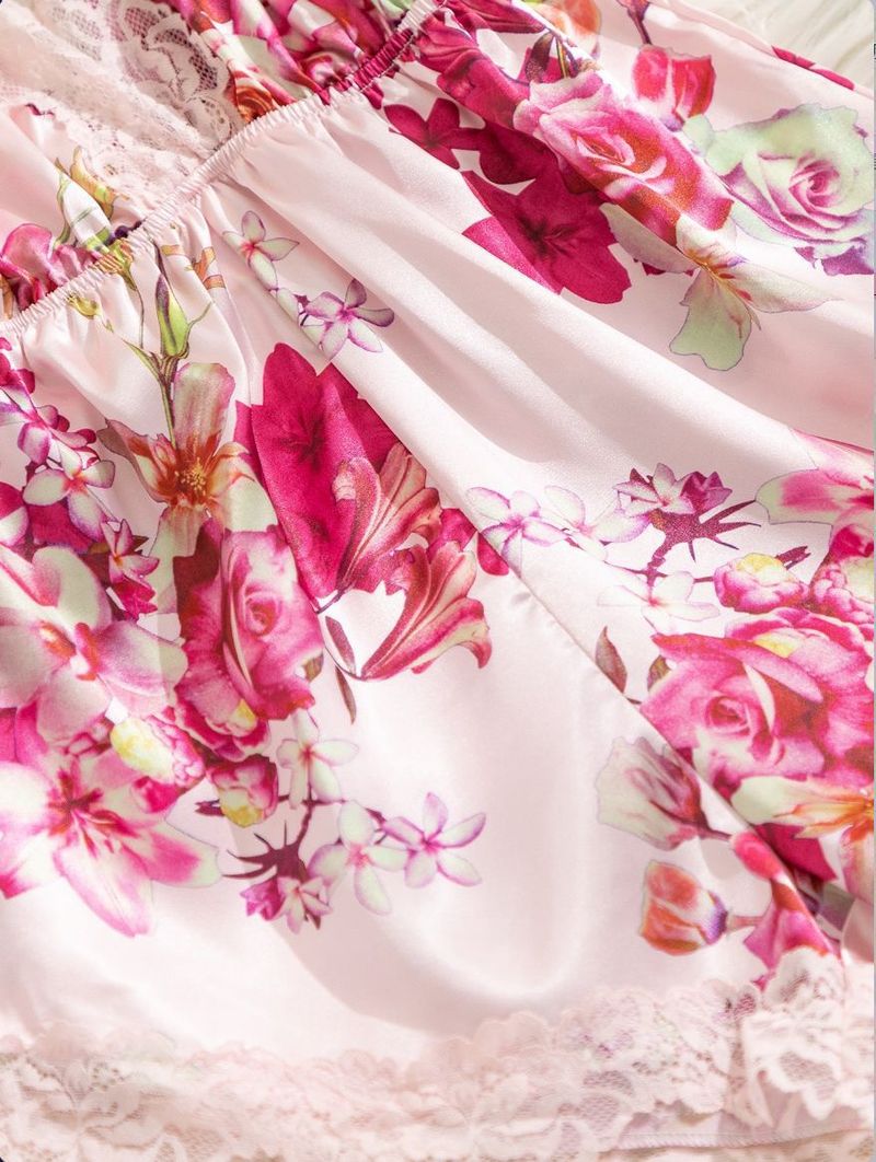 New Home Women's Lingerie Sexy Printed Camisole One-Piece Backless Uniform Cool Sleepwear Set_voghion.com