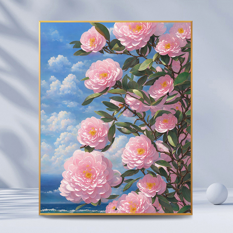 DIY Digital Oil Painting Rose Tulip Camellia Flower Decoration Painting_voghion.com