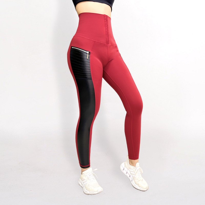 Damen-Yogahosen, Po-Lifting-Yogahosen aus Kunstleder, hochelastische Leggings und Leggings mit hoher Taille_voghion.com