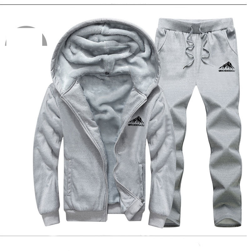Ropa para hombre, sudadera deportiva de invierno para hombre, traje para hombre, tendencia de otoño e invierno, versión coreana, además de terciopelo grueso, ropa informal para hombre, nueva tendencia de estilo 2023_voghion.com