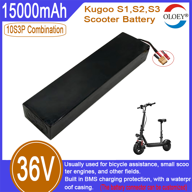 36V scooter battery replacement, 10S3P combination, 15000mAh, built-in BMS charging protection, explosion-proof, waterproof function_voghion.com