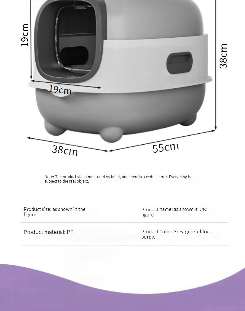 Cat Supplies Cat Litter Box Extra Large Huge Cat Toilet Ultraviolet Sterilization Fully Enclosed Cat Litter Box Cat Feces Box_voghion.com