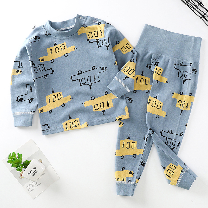 Mother & Kids Trousers Suit Pure Cotton Baby Clothes Long Sleeved Underwear High Waist Clothing_voghion.com