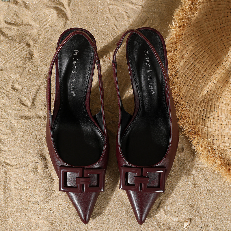 Damenschuhe High Heels mit halbgeschlossener Spitze und Slingback-Absätzen_voghion.com