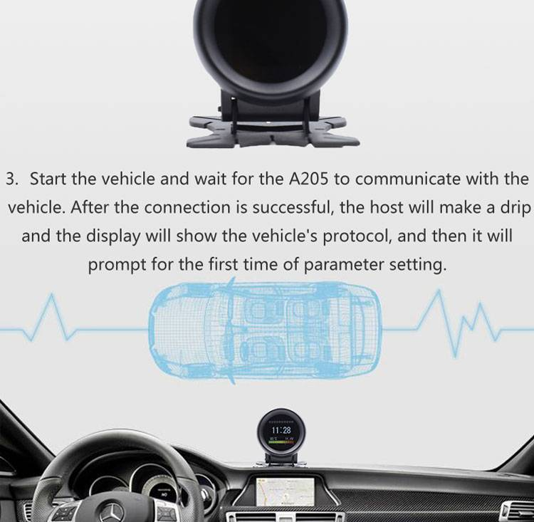 Araba OBD HUD Çok Fonksiyonlu Dijital Metre Alarm Hız Su Sıcaklık Göstergesi Arıza Testi_voghion.com