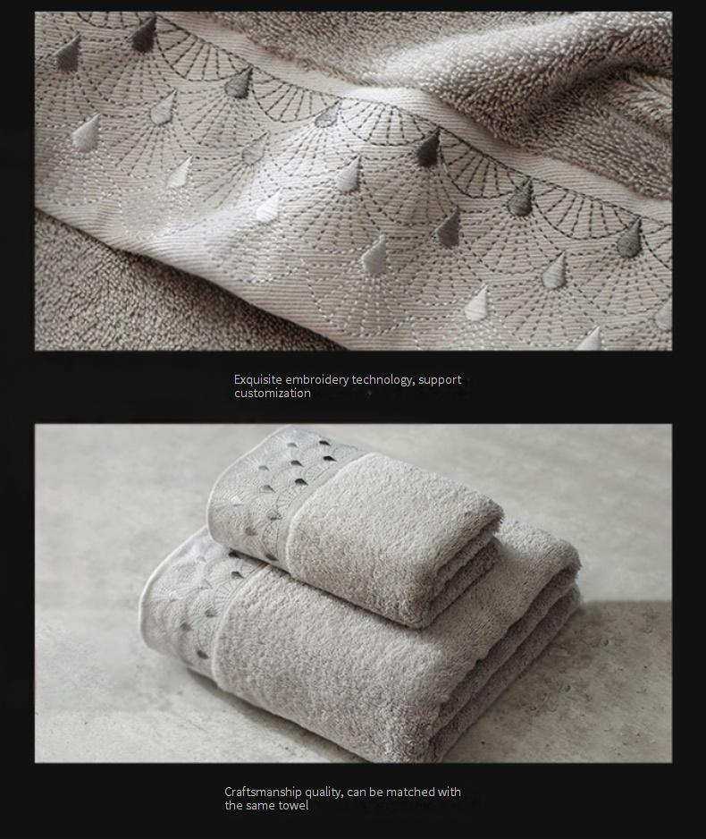 Embroidered Face Towel - Hotel Quality Cotton_voghion.com