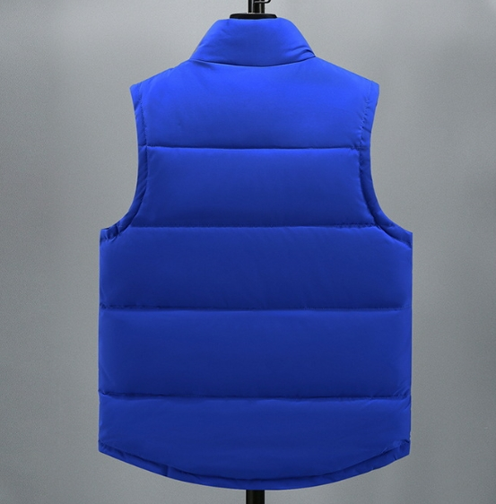 Men's Y2K Puffer Vest - Minimalist Print Quilted Sleeveless Jacket (Black/Gray)_voghion.com