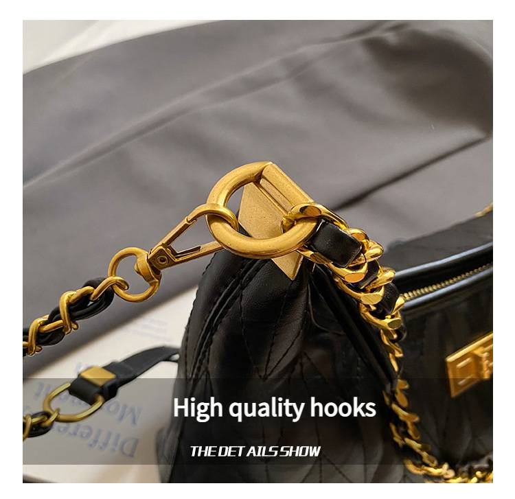 2025 Nieuwe mode hoogwaardige Diamond Grid Chain enkele schoudertas met verstelbare crossbodyband en handtas._voghion.com