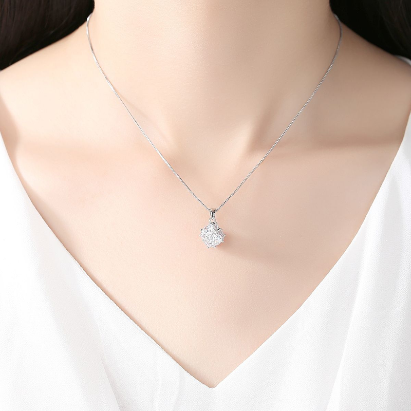 Collier délicat en laiton avec pendentif en zircon pour femme, chaîne à billes géométrique minimaliste pour une élégance au quotidien. Bijou de cou féerique._voghion.com