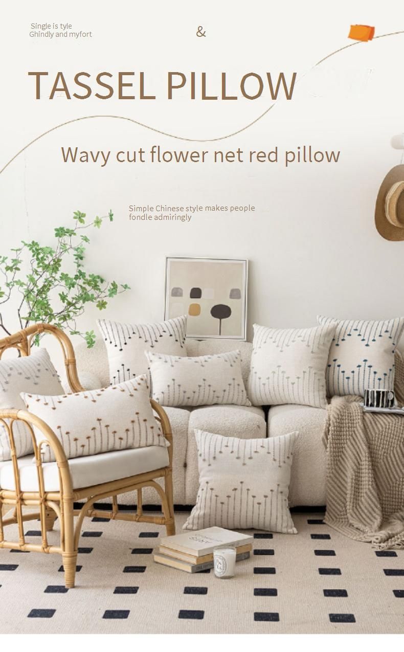 Kissenbezüge-Set aus Baumwolle im Bohemian-Stil – moderne, gestreifte dekorative Kissenbezüge für Sofa, Bett, Wohnzimmer_voghion.com