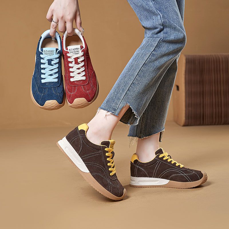 Herbst und Winter beliebte Retro-Leder-Sneakers, japanische Workwear-Stil deutsche Trainingsschuhe_voghion.com