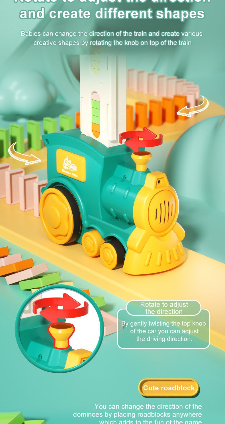 Domino Tokens Mexicain Kids Toys Electric Little Train Domino Building Block Toy Kids STEM Building Montessori Toys_voghion.com
