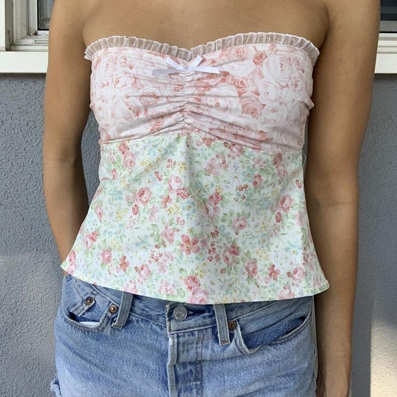 2023 Summer New Lace Casual, Comfortable, Sexy, Versatile Strapless Short Style_voghion.com