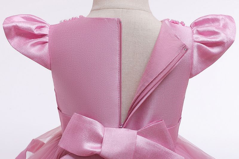 Robe de spectacle perlée pour enfants européens et américains, robe bouffante multicouche pour fille, robe de Noël pour enfants_voghion.com