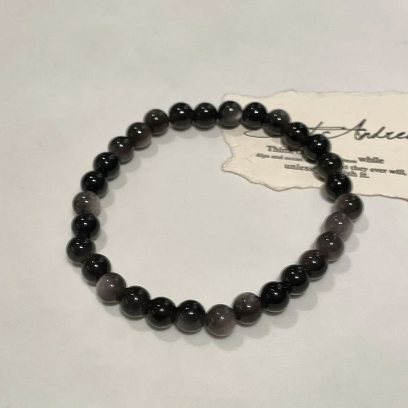 Sommer-Obsidian-Armband, Atmosphäre, mehrschichtiger Naturstein, Perlenschmuck, Licht 2025, High-End-Geschenk für die Freundin_voghion.com