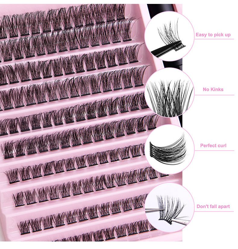 Podstawy urody DIY Segmentowane sztuczne rzęsy 10 rzędów Mieszane Pojedyncze klastry Garnitur Makijaż oczu Szczepienie sztucznych rzęs Pielęgnacja urody Kosmetyki_voghion.com