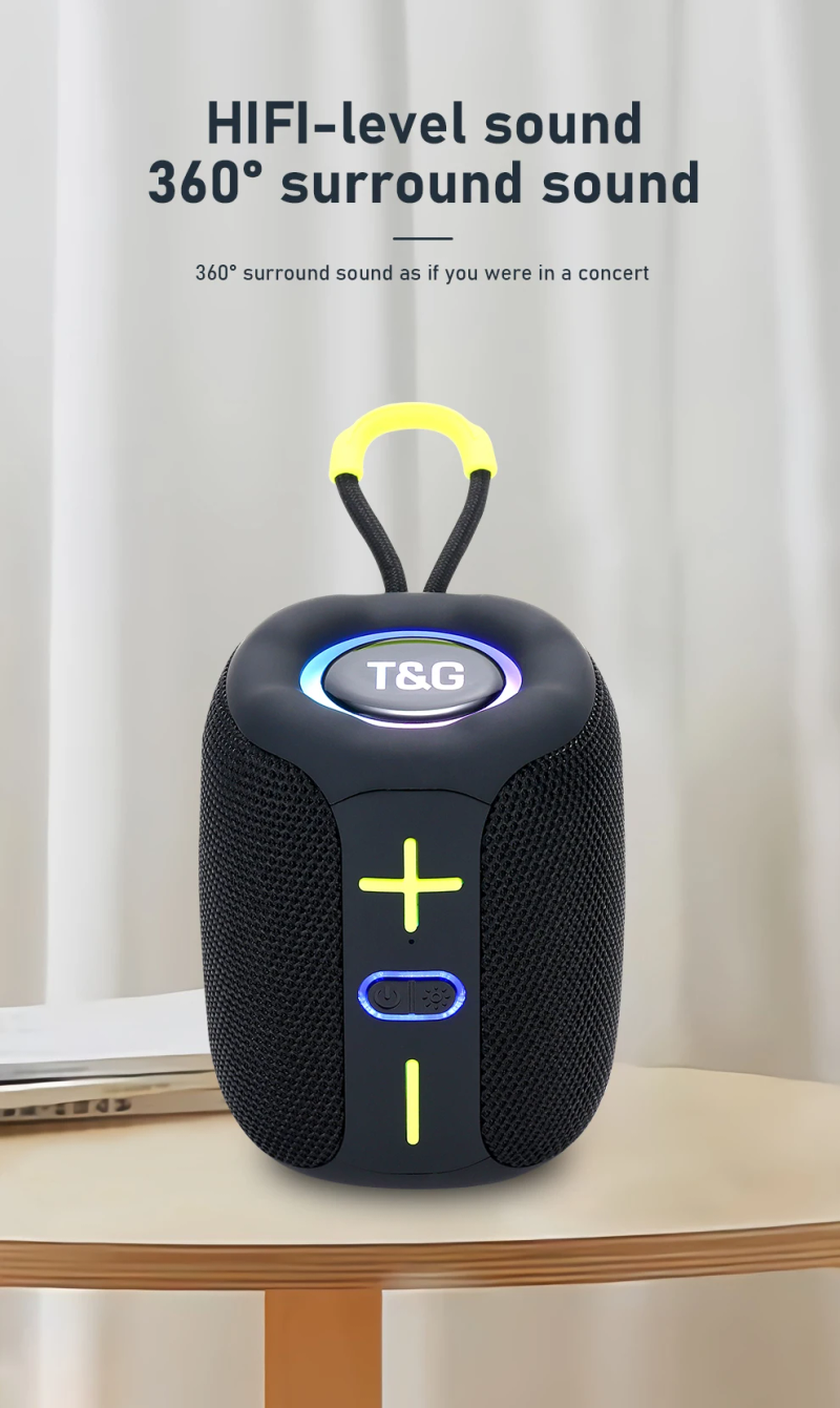Altavoz portátil TG658 con Bluetooth, columna de Subwoofer Inalámbrico, Mini graves, FM, TF, BT, reproducción de música para Android iOS, teléfono inteligente, PC y portátil_voghion.com