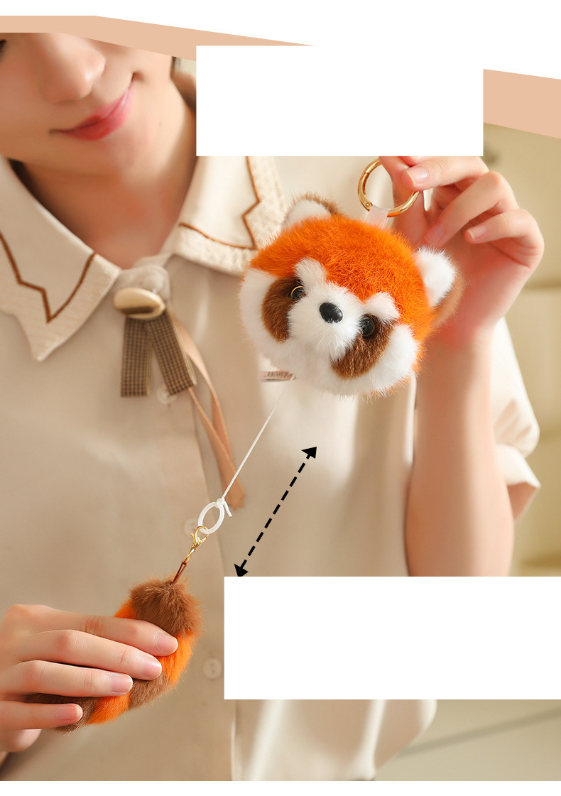 Panda doll small pendant fox string doll cute creative plush toy children doll gift_voghion.com