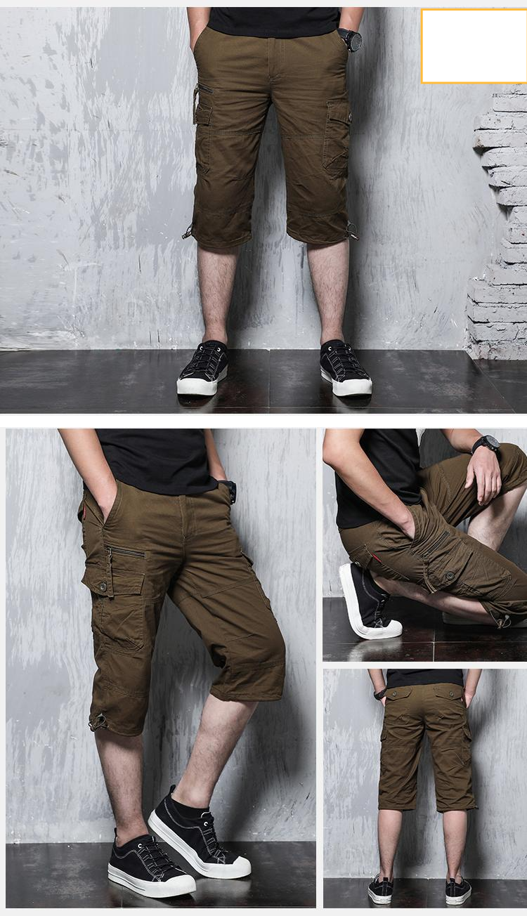 Pantalones cortos de trabajo multibolsillos para hombre, de verano, para exteriores, talla grande, informales, recortados, venta al por mayor_voghion.com