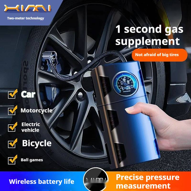 Kabellos Inflatiounspompel fir am Auto ze montéieren, 120W, 45L/min, portabel, kompakt_voghion.com
