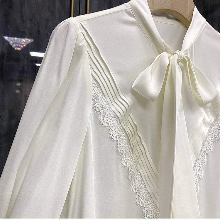 Women's Clothing Powerful OEM! Easily win good temperament when wearing it! Cool ribbon silk shirt for women 2200_voghion.com
