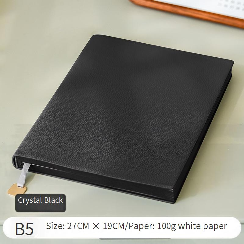 Ofis Malzemeleri Ağır Kalın B5 Büyük Defter Lychee Desen Yumuşak Deri Özel Baskılı Logo İş Çalışma Ofis Not Defteri_voghion.com
