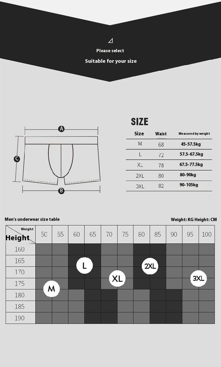 Herrunderkläder Andningsbara boxershorts i ren bomull, modal, tunna grafen-shorts, presentförpackning_voghion.com