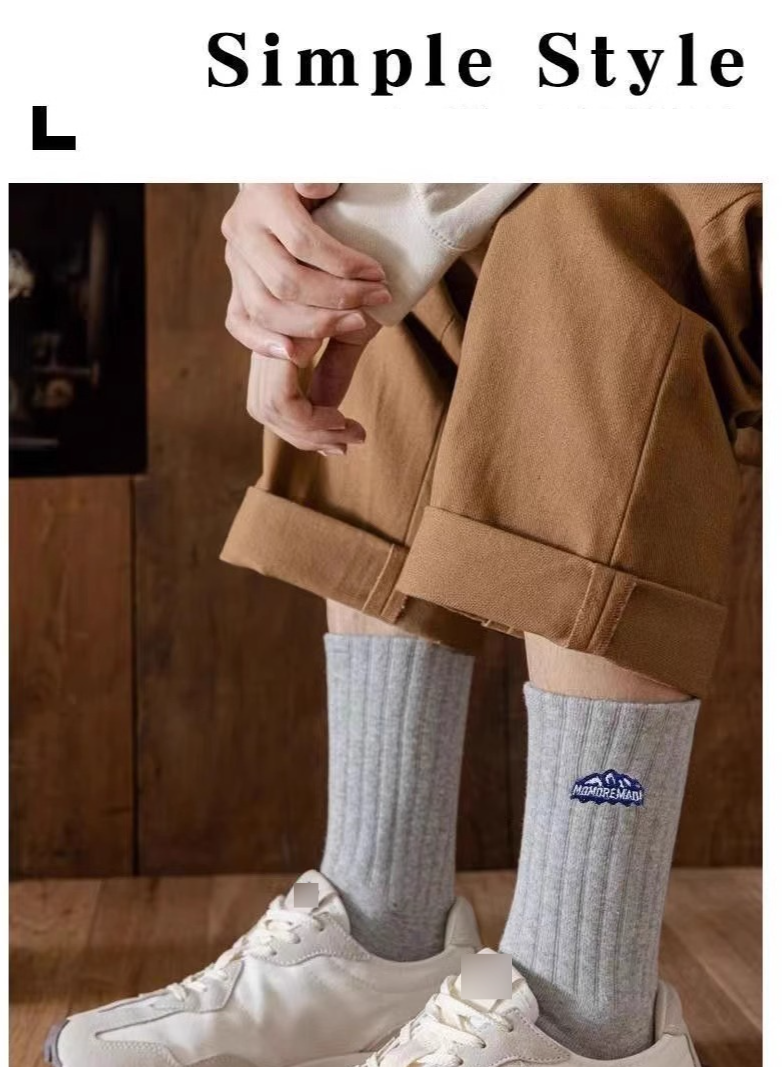 Socks Match Men And Women's Same Style Mid Tube Socks Ins Thick Line Net Red Trend Couple Autumn And Winter Style Socks_voghion.com