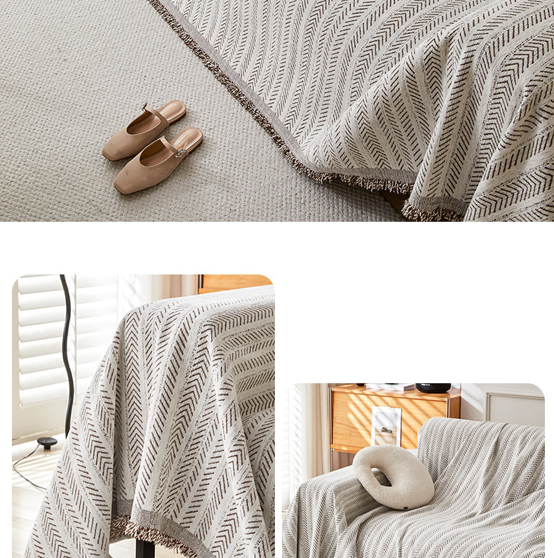 Premium Chenille Herringbone Sofa Cover - Universal Fit, Anti-Scratch, Stylish Protection For Couches And Sectionals (Multiple Sizes & Colors)_voghion.com